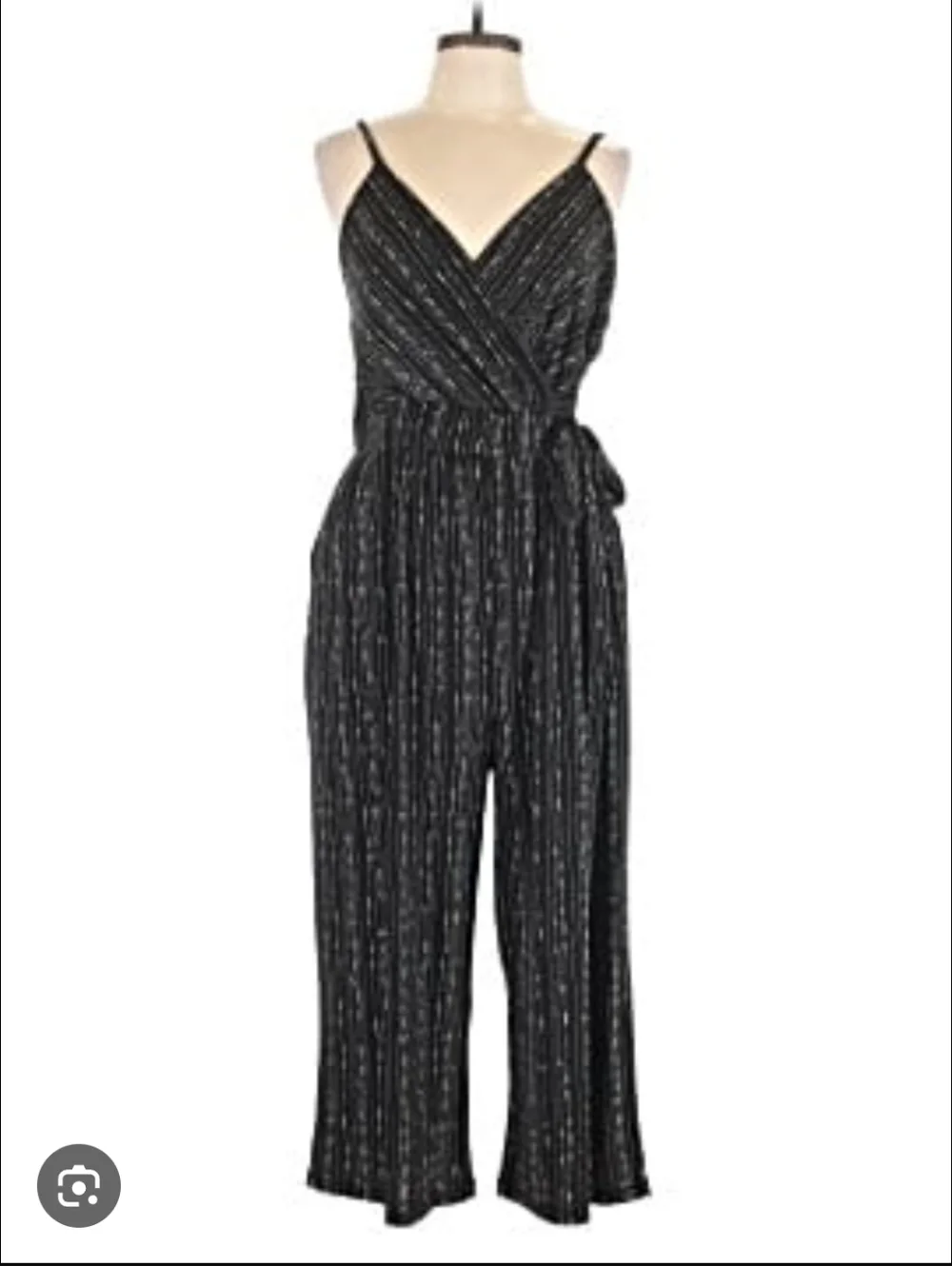 Kayleigh Sleeveless Black Striped Jumpsuit - Picture 1 of 9